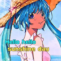 Hello Hello Sunshine Day feat. Hatsune Miku - Single. Передняя обложка. Нажмите, чтобы увеличить.